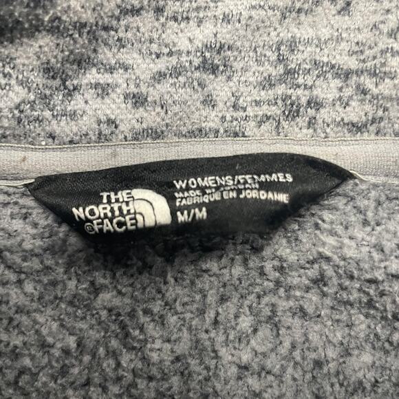 The North Face Jacket Womens Medium Gray Fleece Full Zip Heather Ribbed Panels - Picture 3 of 4